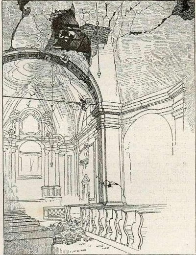 Église paroissiale à Vodice après le tremblement de terre - Gaspar Porenta